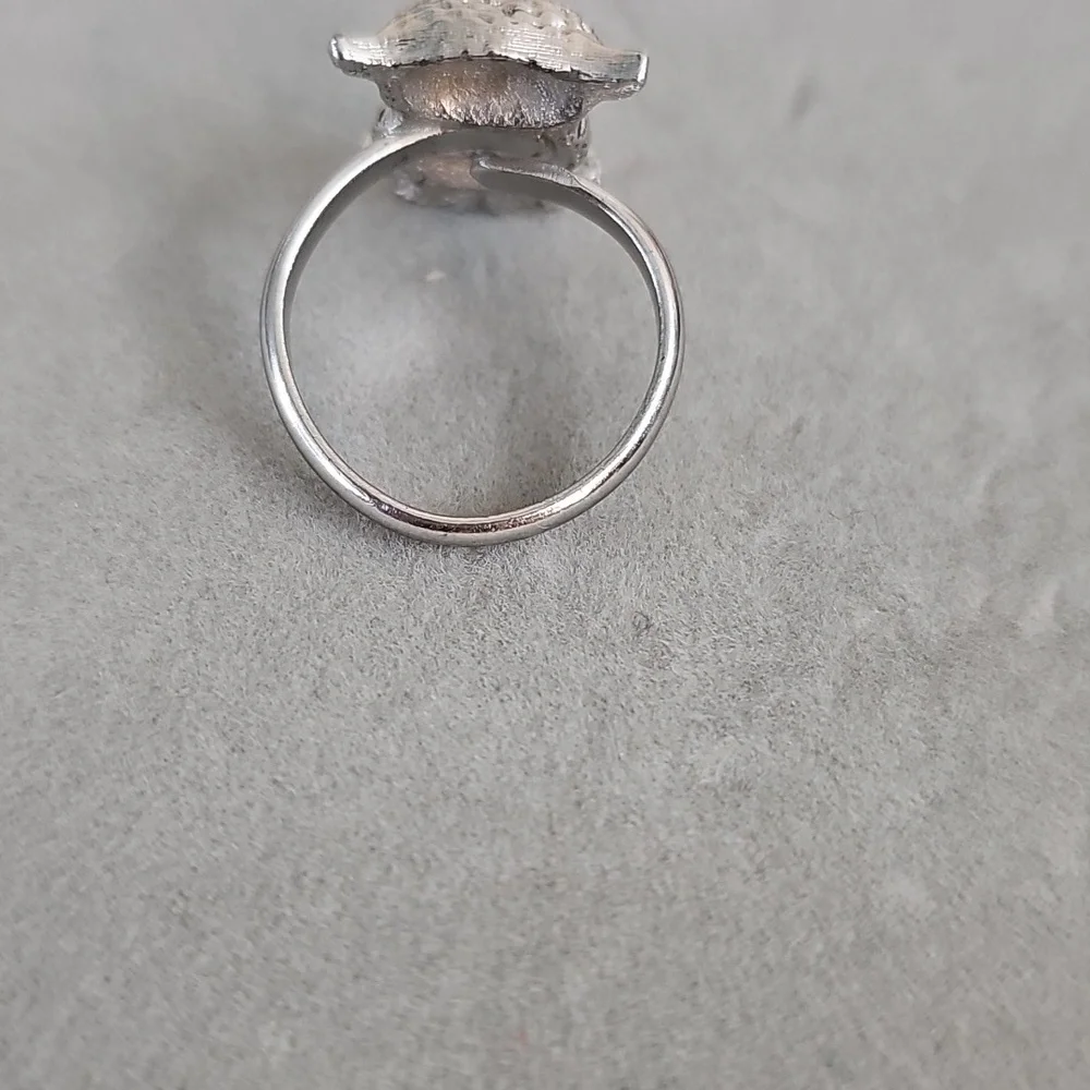 Vintage Signed Sarah Coventry Owl Rhinestone Ring